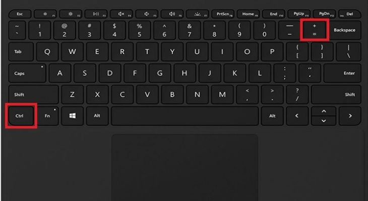 Nhấn tổ hợp phím Ctrl + " + " rồi sau đó tăng độ lớn theo nhu cầu của bạn.