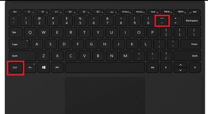 Sử dụng tổ hợp phím Ctrl + "-" sau đó giảm thông số theo yêu cầu sử dụng.